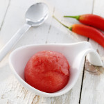 Jordbærsorbet med chili og estragon Jordbærsorbet med chili og estragon